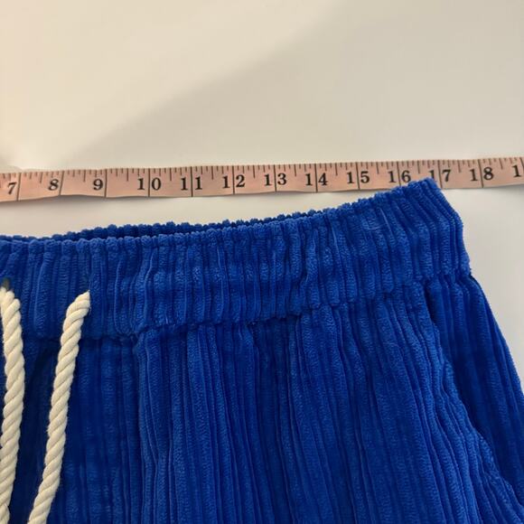 Nahmias Men's Blue Corduroy Relaxed Trousers Size 36 Drawstring Straight Leg - Picture 11 of 14